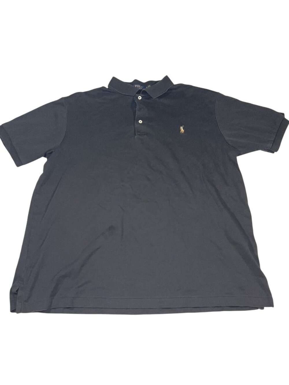 Polo Ralph Lauren Mens Black Short Sleeve Polo Shirt Size XLT Pony Stretch